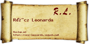 Rácz Leonarda névjegykártya